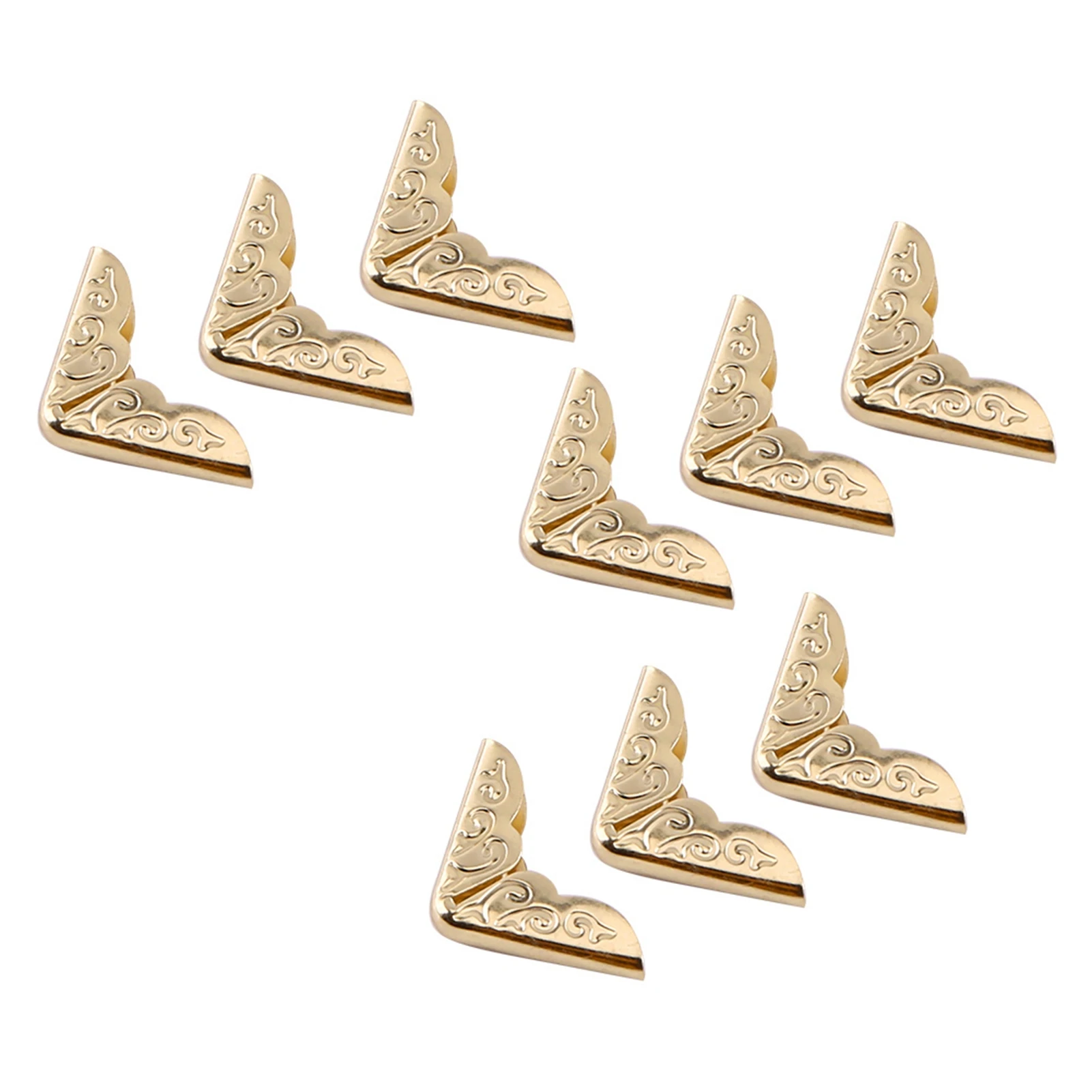 100pcs Metal Notebook Corner Protectors Gold Corner Protection Book Corner Protectors L-Shaped Leather Notebook DIY