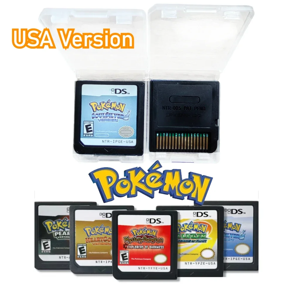 

Серия игр, карты, игровая консоль, картридж HeartGold SoulSilver, платиновый бриллиант, жемчуг, английский для NDSL 2DS 3DS