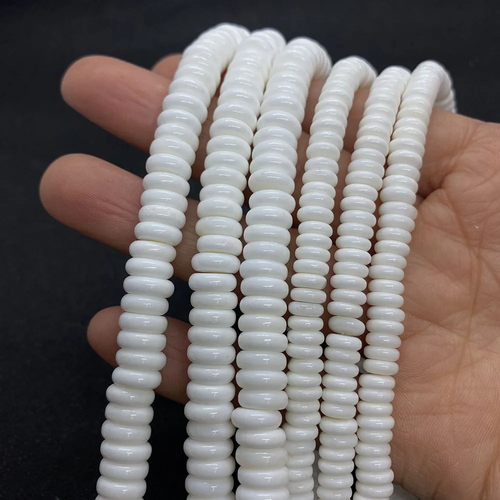 

Crescent White Natural Shell Round Coin Shape Mother of Pearl Loose Beads for Jewelry Making DIY Bracelet Necklace Accessories