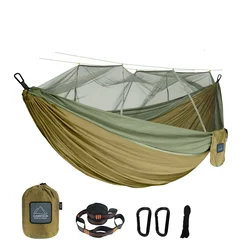 Hamac simple et double avec moustiquaire, portable, voyage, camping en plein air