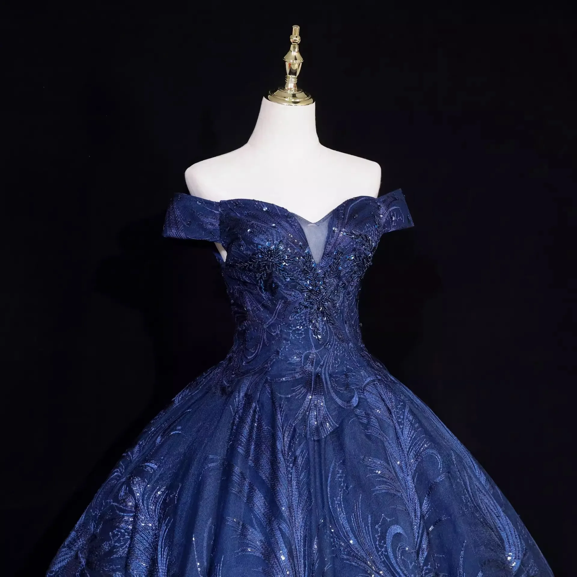   Exquisito Vestido De quinceañera con cuello en V y hombros descubiertos, Vestido De fiesta De graduación De talla grande hecho, Vestido De novia personalizado De noche personalizado