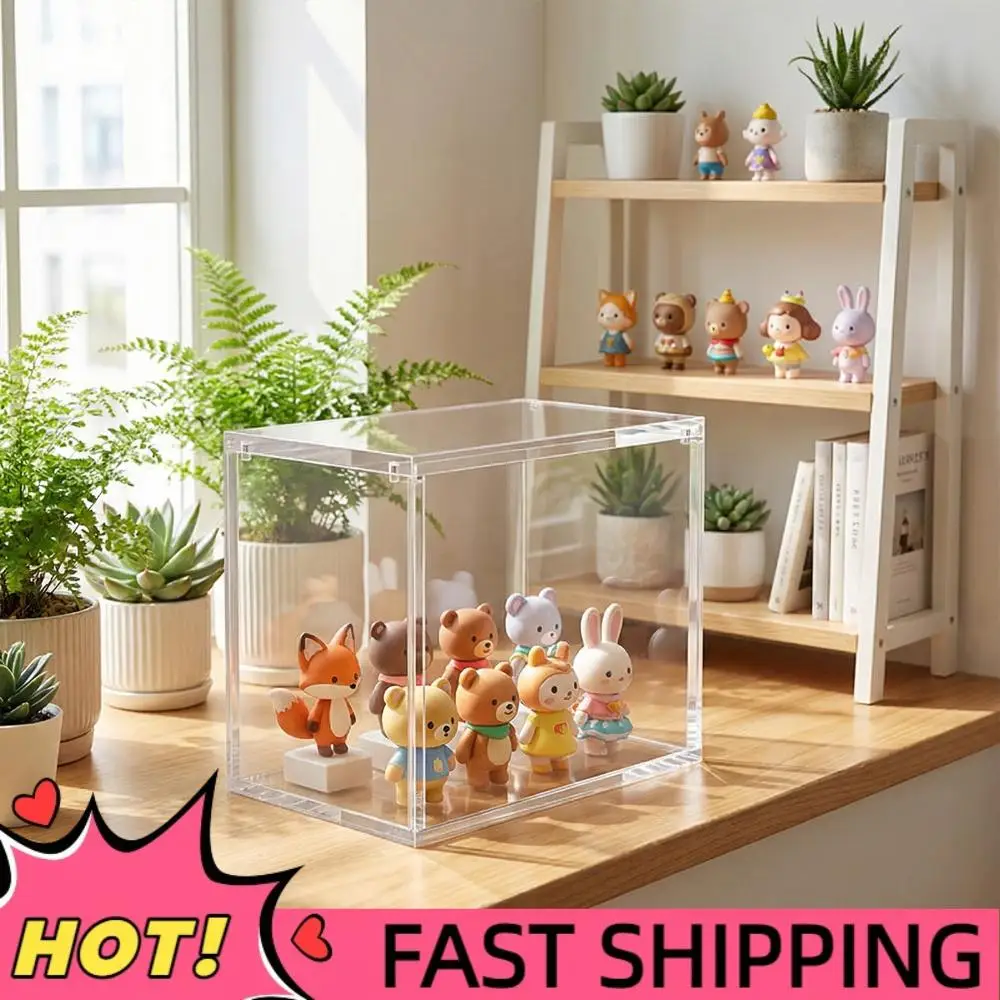 

Прозрачный акриловый демонстрационный бокс с магнитной дверцей, пылезащитный чехол-витрина для коллекционных предметов, фигурок, кукол