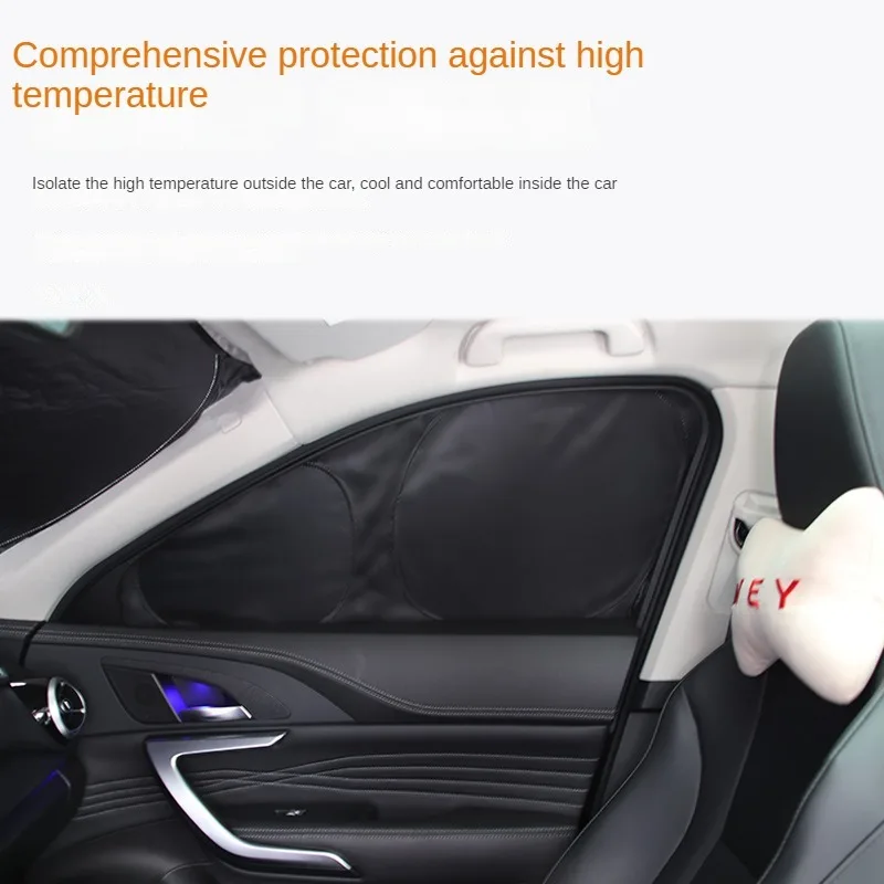 For Tesla Model Y Car Side Window Sunshade Front and Rear Windows Black Opaque Foldable Full Privacy Sun Protection Isolation UV