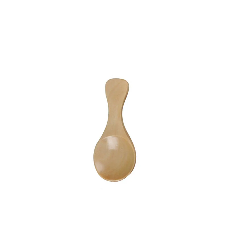 

Mini Wooden Natural Wood Baby Short Handle Ice Cream Coffee Serving Spoon Ecofriendly Odorless Handmade Jam Salt Sugar Condiment