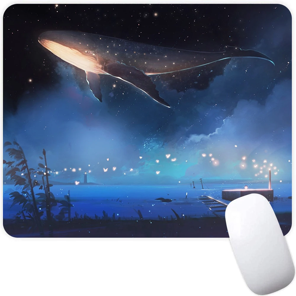 Anime Whale Small Gaming Mouse Pad Computer Mousepad PC Gamer Mouse Mat Laptop Mausepad XXL Mouse Carpet Keyboard Mat Desk Pad