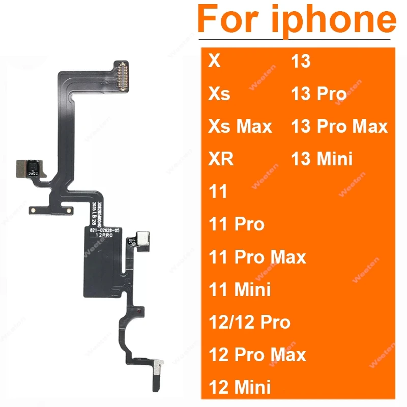 

For iPhone X XR XS Max 11 12 13 Pro Max 12 13Mini Proximity Light Sensor Empty Flex Cable Without Earpiece No Face ID