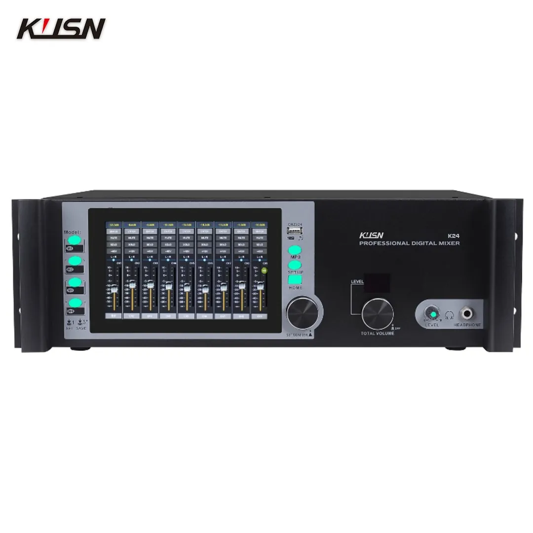 18/24 Channel 7 Inch Touchscreen Rack Mount Professional Digital Mixer Built-in Wifi DSP Audio Mixer DJ Recording Studio
