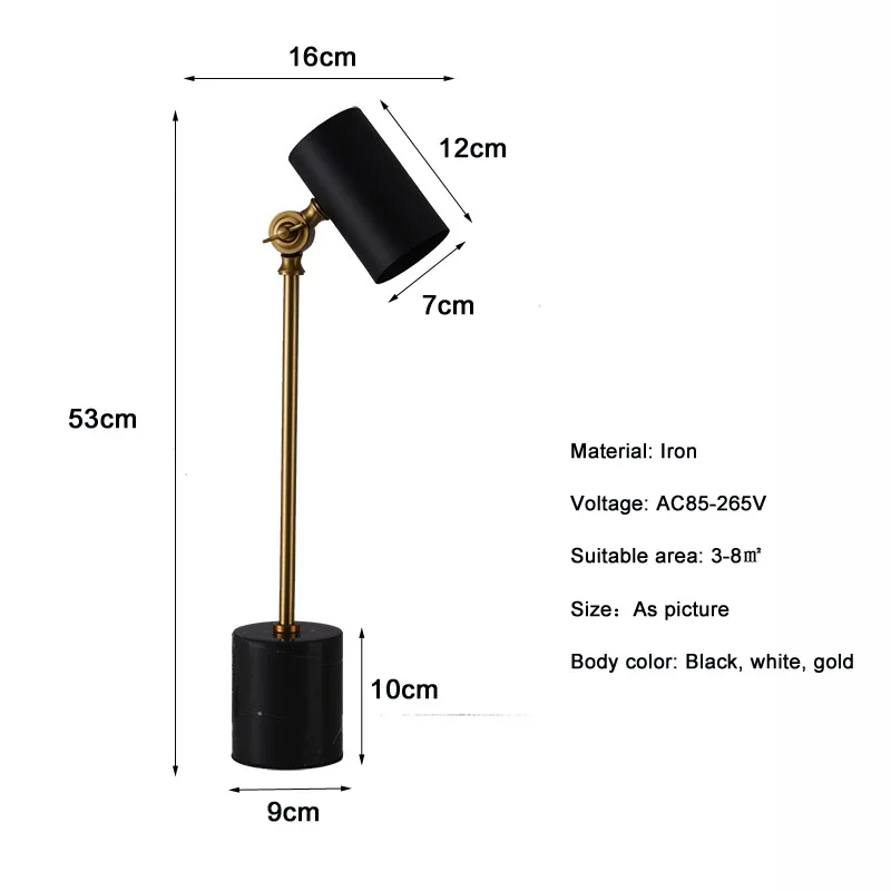 Lampu meja emas LED, lampu meja emas sederhana Modern Amerika mewah Hotel belajar membaca samping tempat tidur Nordic