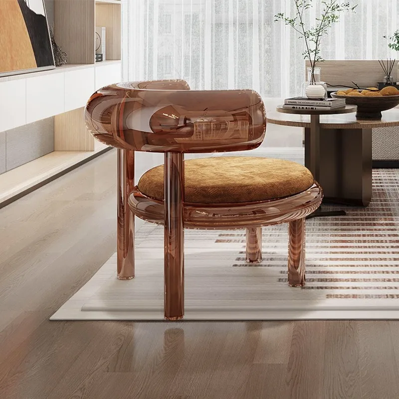Creative leisure chair Creative transparent acrylic stool Glass resin handicraft Seat art Furniture ornament