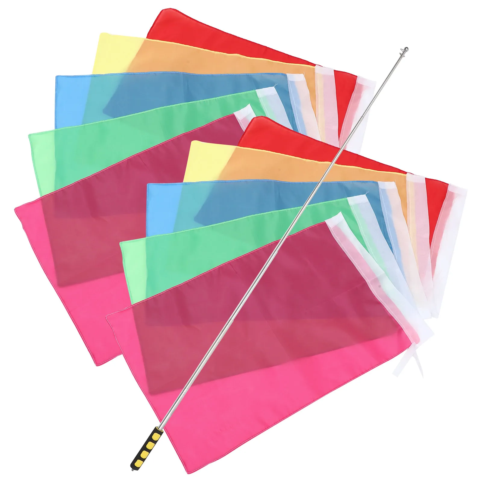 Telescopic Tour Guide Flagpole Stainless Steel Wear Resistant Portable Flag Stick for Outdoor Group Activities