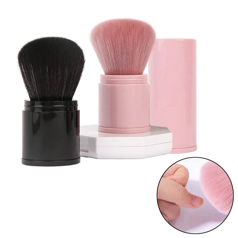 1x Retractable Nail Dust Removal Brush With Cover Telescopic Nail Brush Fluffy Soft Hair Portable Dust Cleaning Nails Care Brush