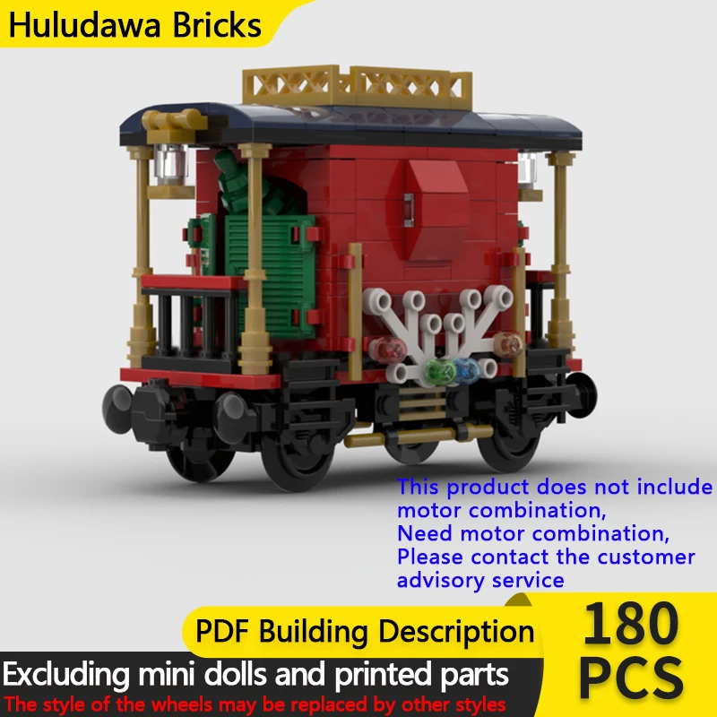 

Модель городской автомобиль MOC, строительные кирпичи, зимний праздник, поезд, тормозной фургон, модульная технология, детские праздничные подарки, сборка игрушек, костюм