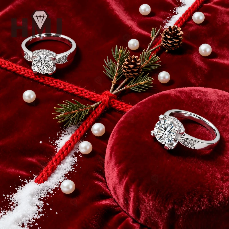 

Многоцветное обручальное кольцо круглой огранки с муассанитом VVS1, стерлинговое серебро 925 пробы, обручальное кольцо для женщин, подарок на Рождество и Пасху