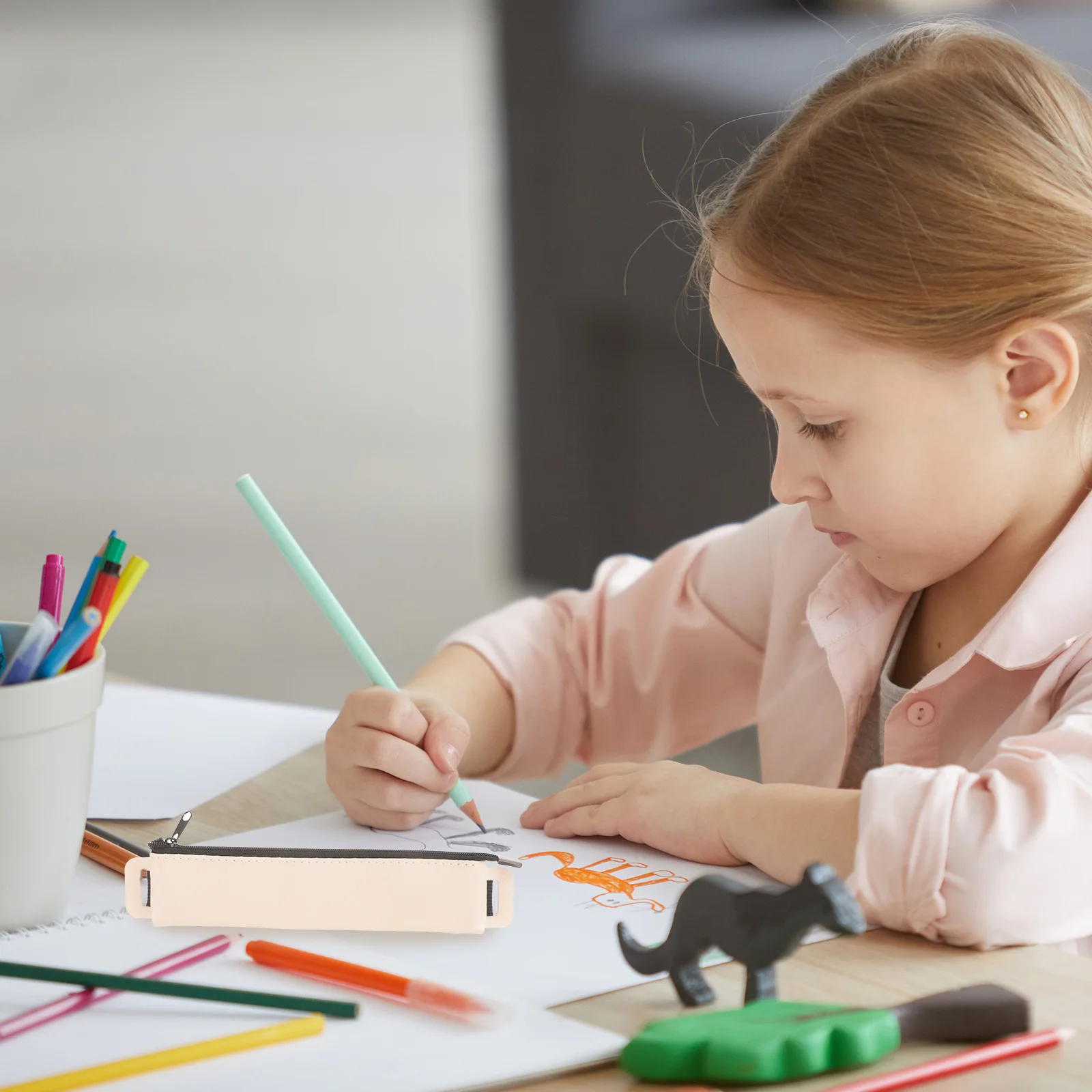 

Business Pu For School Office Bag Stationery Pens Pouch Storage Holder Organizer Zipper Pen Pouch Pen Storage Bag