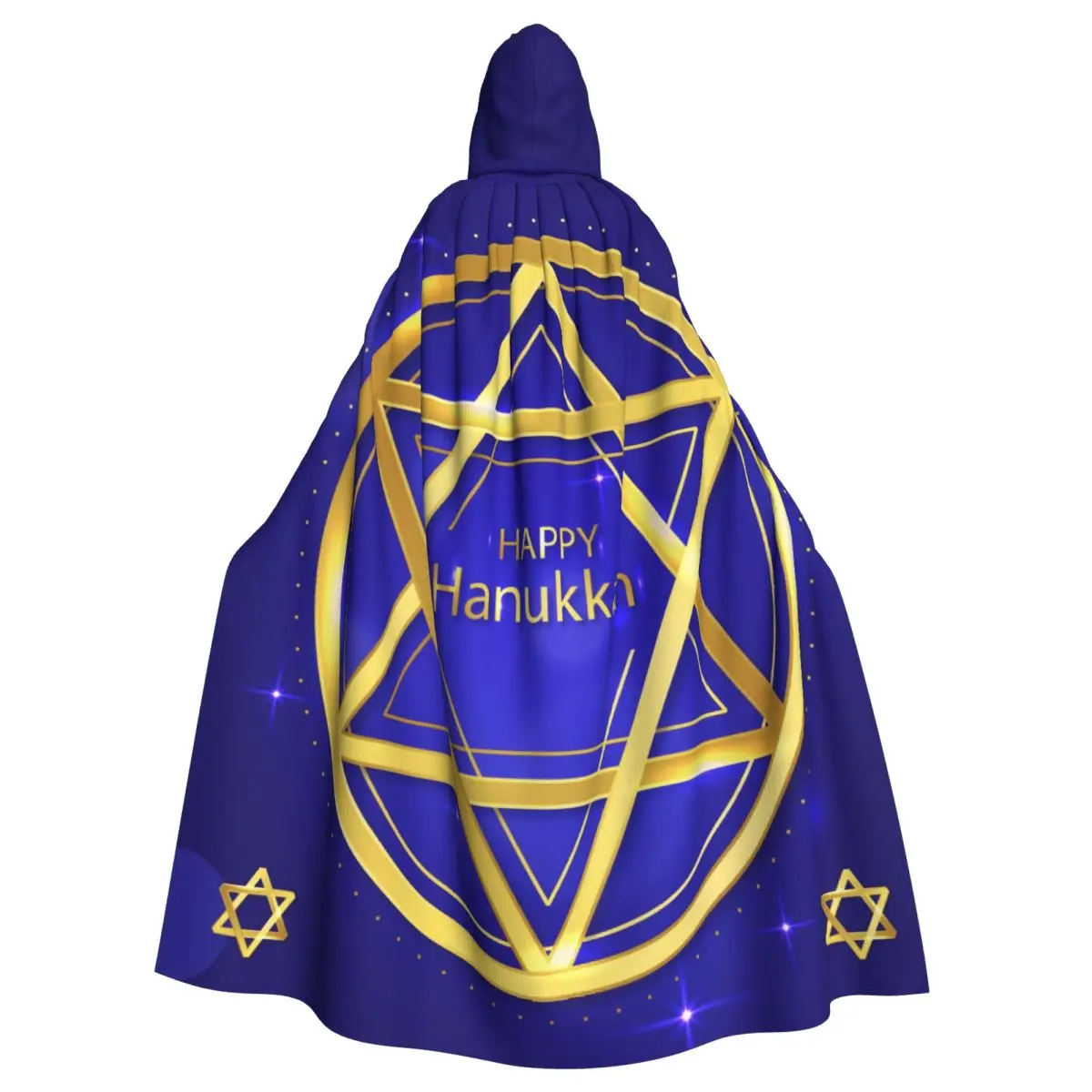 Cosplay Medieval Costumes Blue Golden Hanukkah Hooded Cloak Capes Long Robes Jackets Coat Carnival