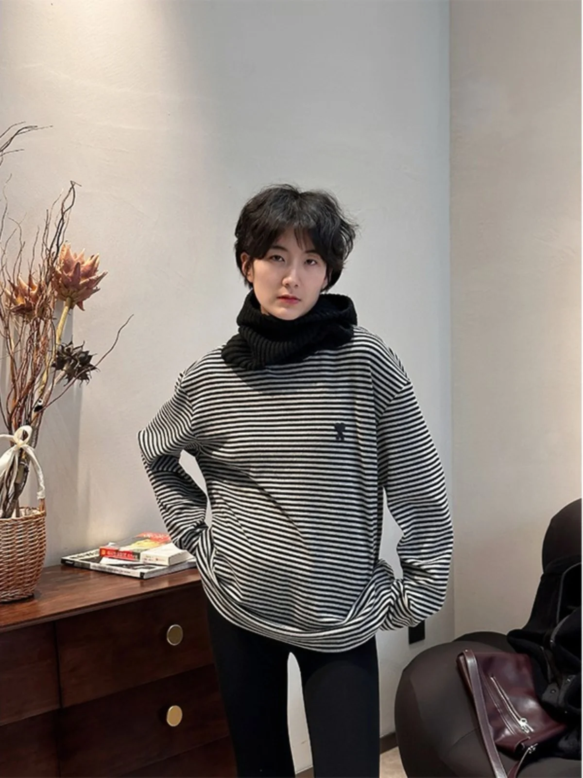 

Новое весеннее поступление, женская круглая футболка в полоску Ne Long Sve в стиле ретро, базовый слой, топ из смеси хлопка, удобный крой