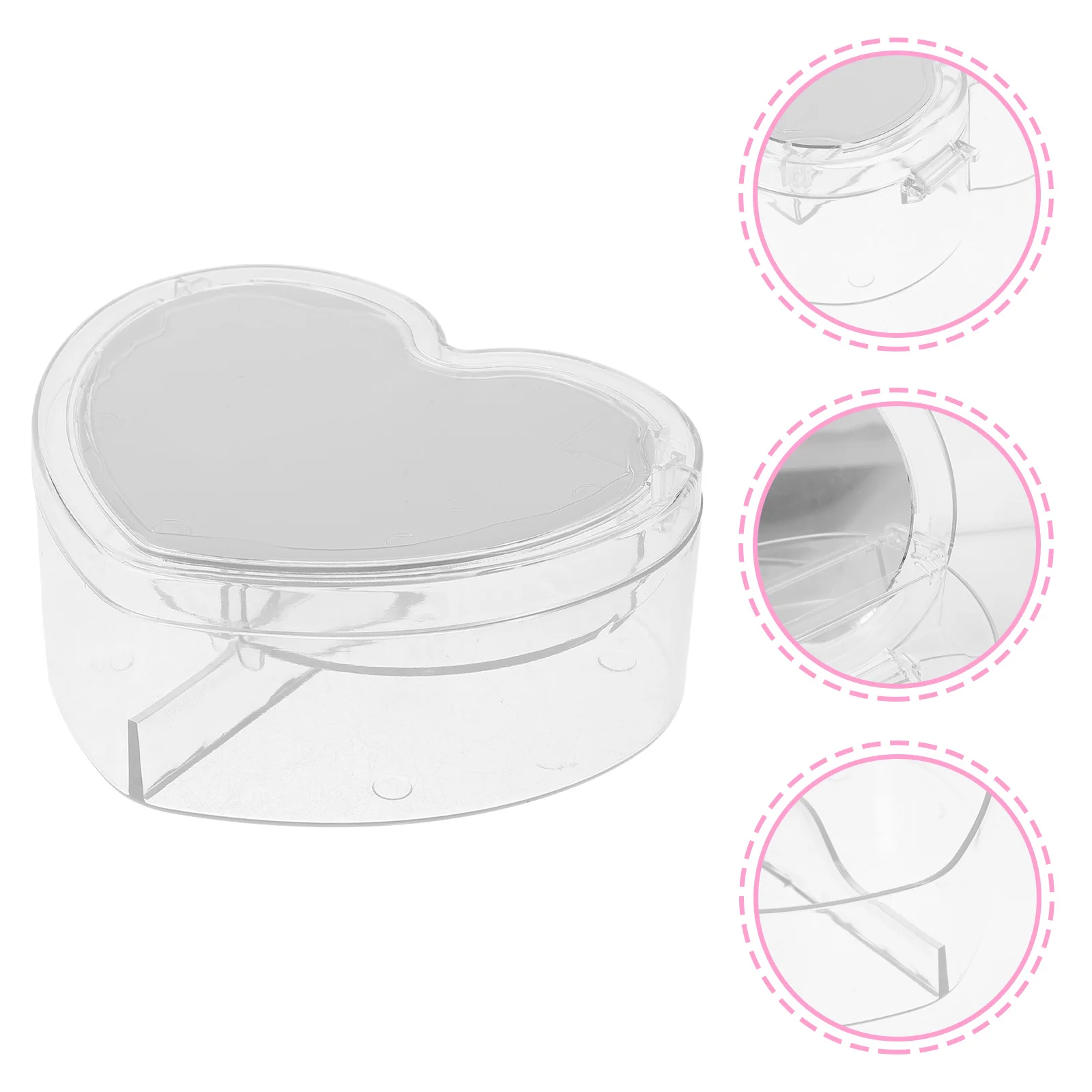 

Шкатулка для драгоценностей в форме сердца, двухслойный прозрачный контейнер для хранения заколок для волос, резинки для волос, органайзер для дома