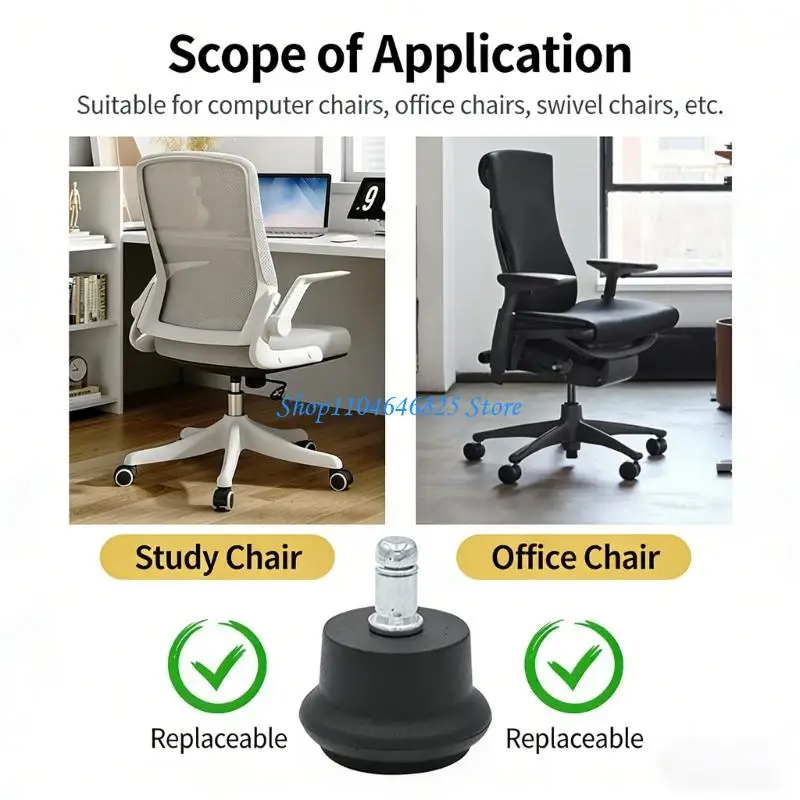 Furniture Accessory Office Chair Caster Stopper Quick Installation Replacement Fixed Stationary Castors 5pcs/Set