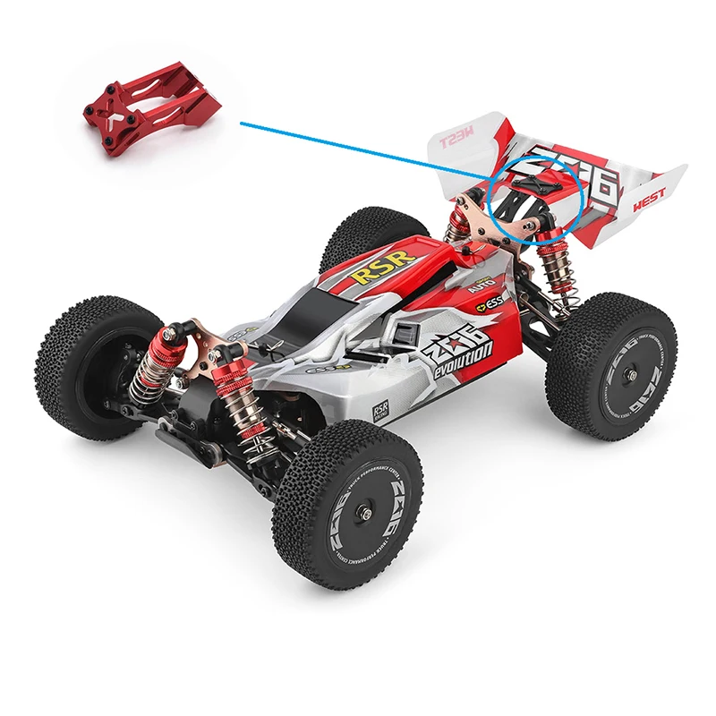 2014-2018 Metalls chwanz feste Teile Heckflügel Firmware-Armaturen für Wltoys 144001 1/14 4WD RC Autoteile, rot