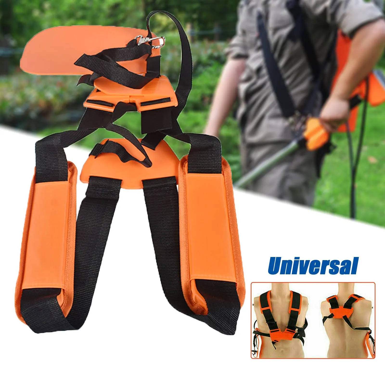 トリマーハーネス ウィードイーターストラップ 交換用 調節可能なダブルショルダー芝刈り機 ナイロンベルト 刈払機 庭の芝生用