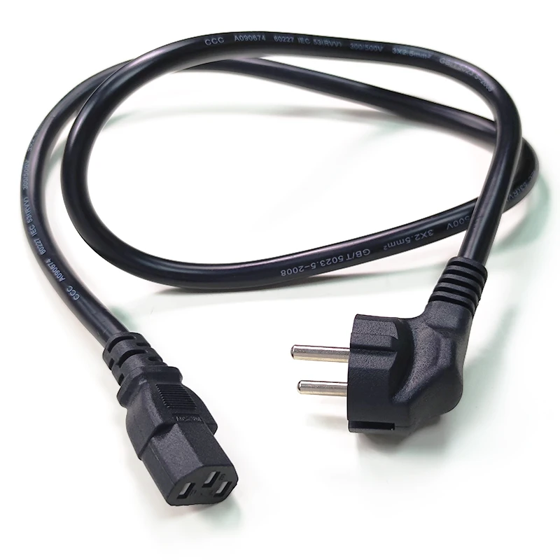 

2pcs European Standard AC Power Cord with 2pin IEC C13 Connector 3*2.5mm Copper 16A PVC Insulation 3*2.5mm Copper 16A European