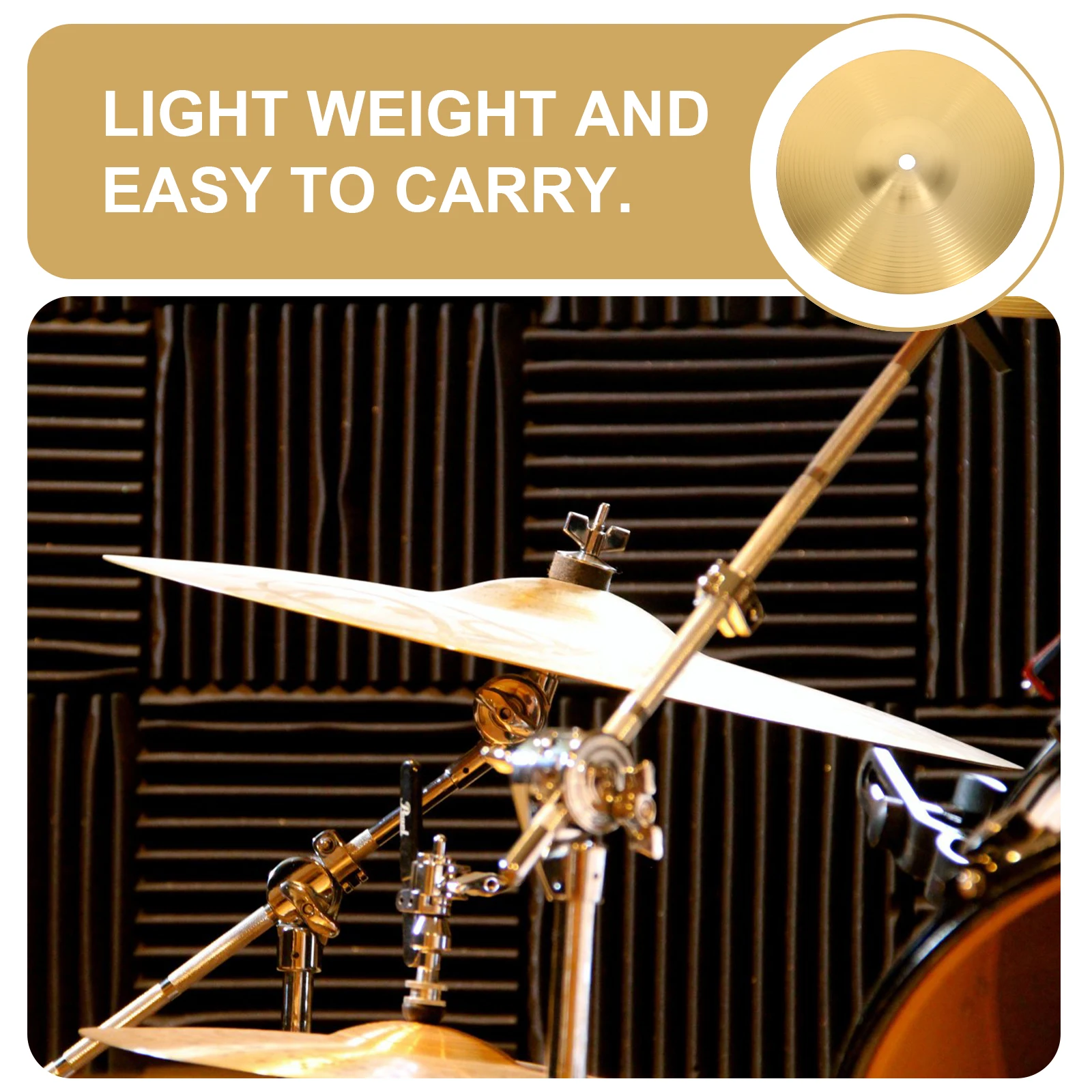 

2 Pcs Cymbals Jazz Drum Percussion Instrument Electronic Acoustic Brass Accessories for Drums