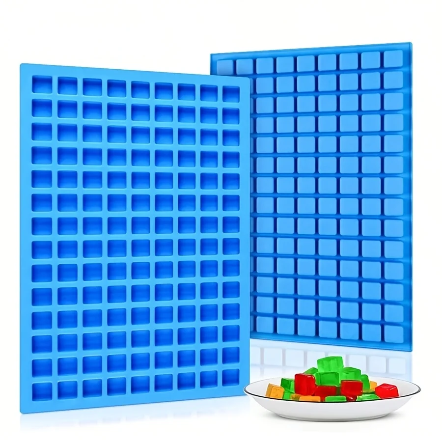 Molde de silicona de 126 rejillas para cubitos de hielo y caramelos cuadrados - Ideal para caramelos duros, chocolate, gomitas, caramelo, ganache y cubitos de hielo