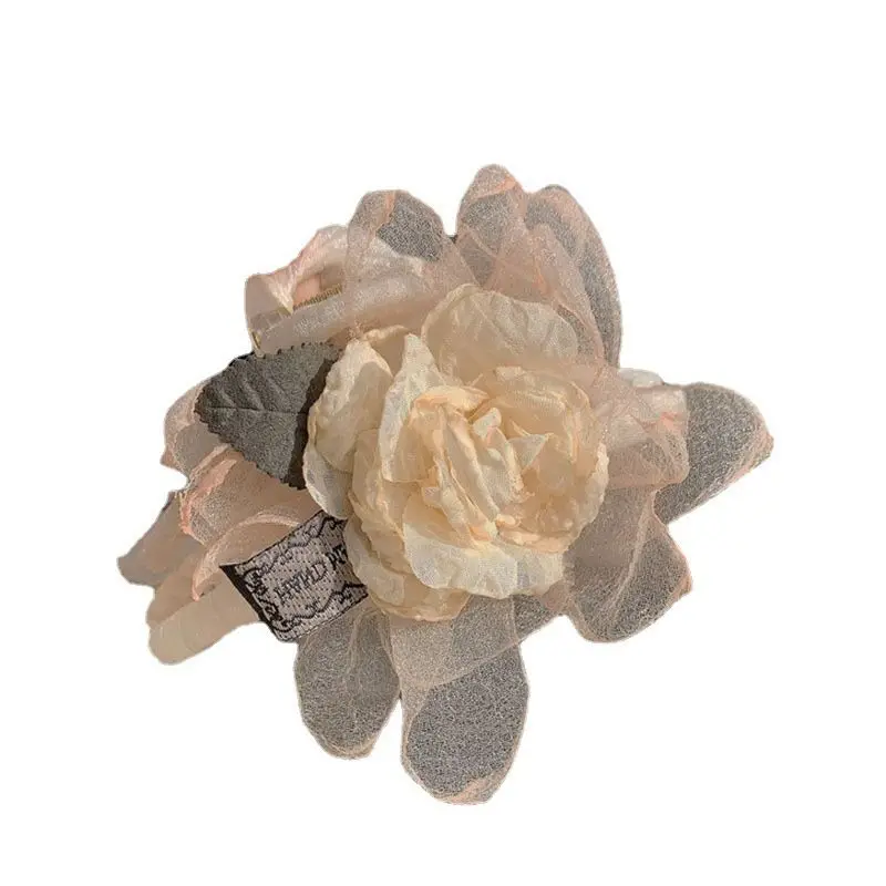 قطعة واحدة من شبكة الجنية الفائقة، بتلات الورد المجففة، مشبك شعر راقي، مشبك سمك القرش، مشبك شعر جديد وإكسسوارات #6