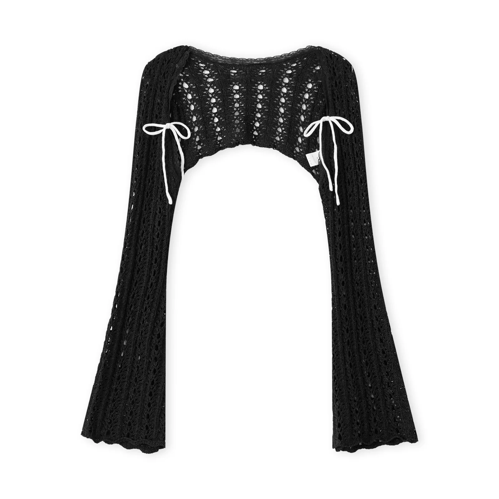 

Women s Knit Shrug Cardigan Fashionable Lightweight Solid Color Long Bell Sleeve Bolero Shrug