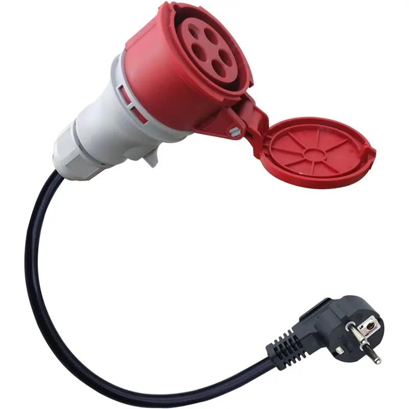 

A59Z-CEE 16A High Current Plug Adapter To Schuko, 5-Pin 16A To 16A EU Plug Converter 230V