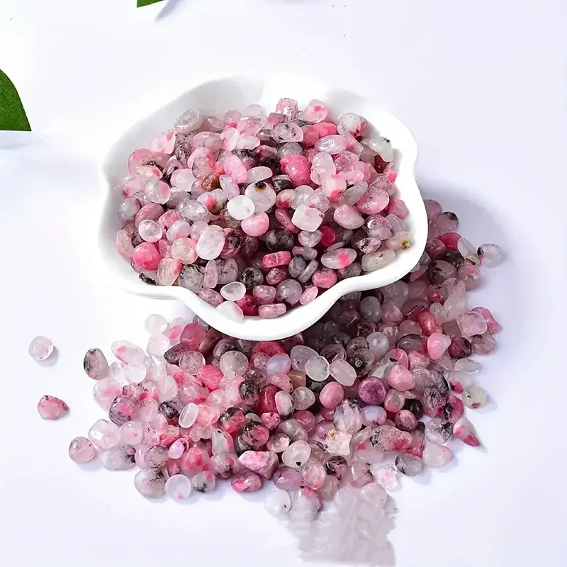 5-12 مللي متر زهر الكرز الوردي الطبيعي كريستال سحق الحجارة ، كريستال وردي سحقت الحجارة ، حجر الورد الوردي سحقت الحجارة