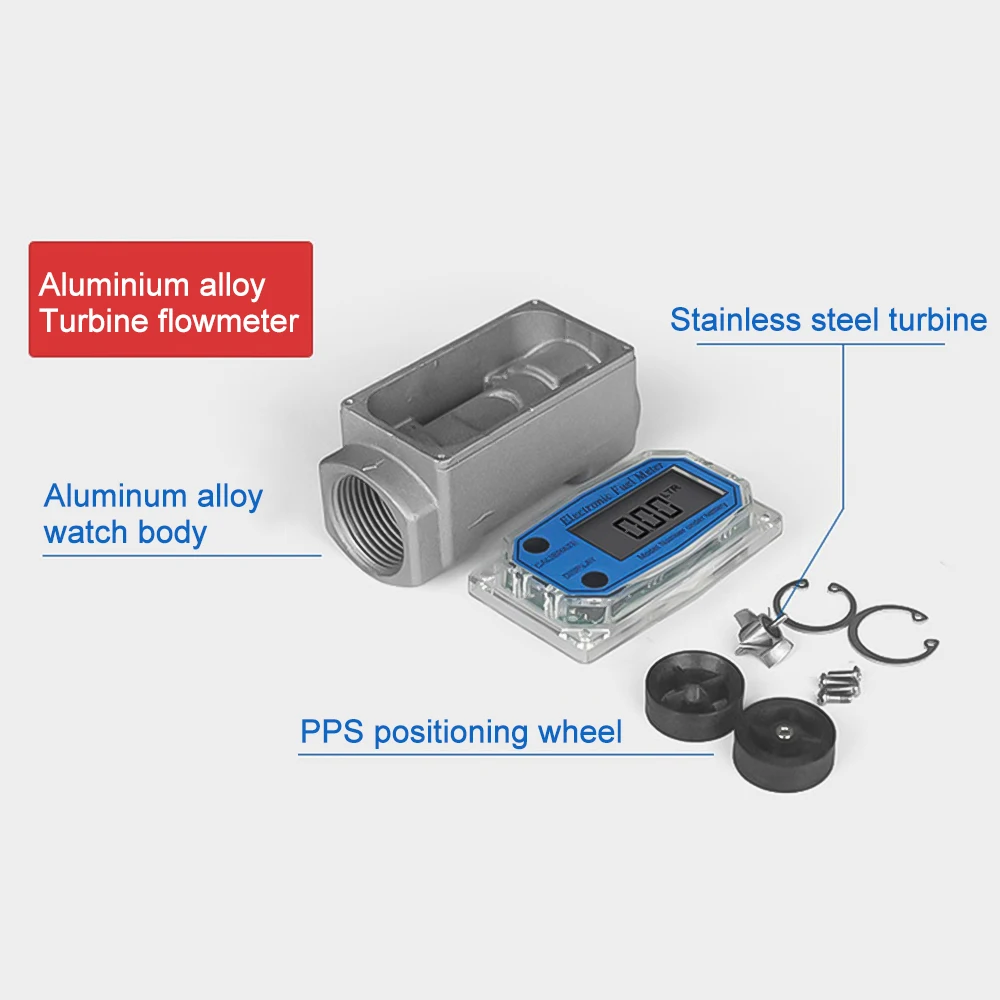 Digital Turbine Flow Meter Flowmeter Gauge 1\