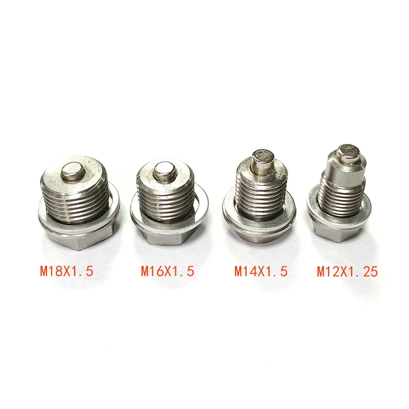 M12x1.25 M14 M16 M18 M20X1.5 Stainless Steel Oil Drain Plug with NEODYMIUM Magnet Fittings