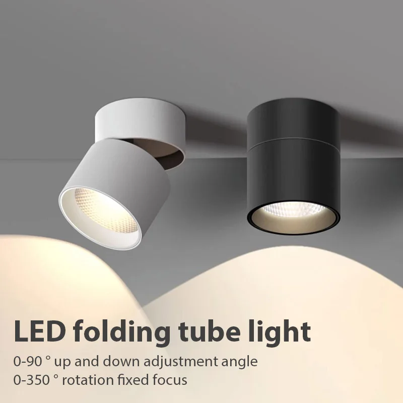 

LED Downlight 220V Foldable Spot Light COB Surface Mounted Spotlight Ceiling Lamp For Living Room Kitchen Indoor Neutral Light