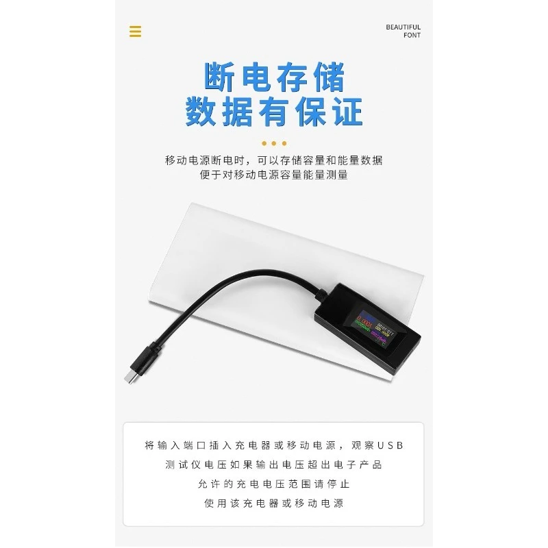 For tester Color screen USB current and voltage test meter Bidirectional tester