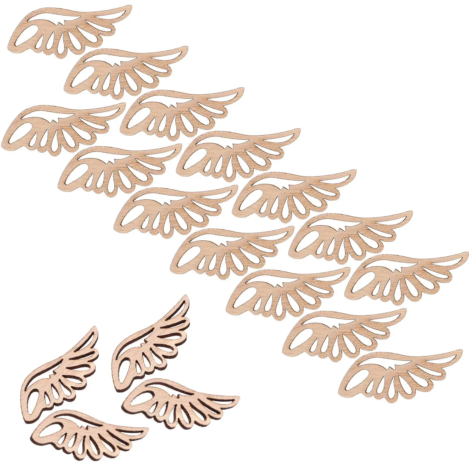 

50 Pcs Applique Angel Wings Wood Piece Decorations Christmas Ornaments Toddler Cutouts Crafts