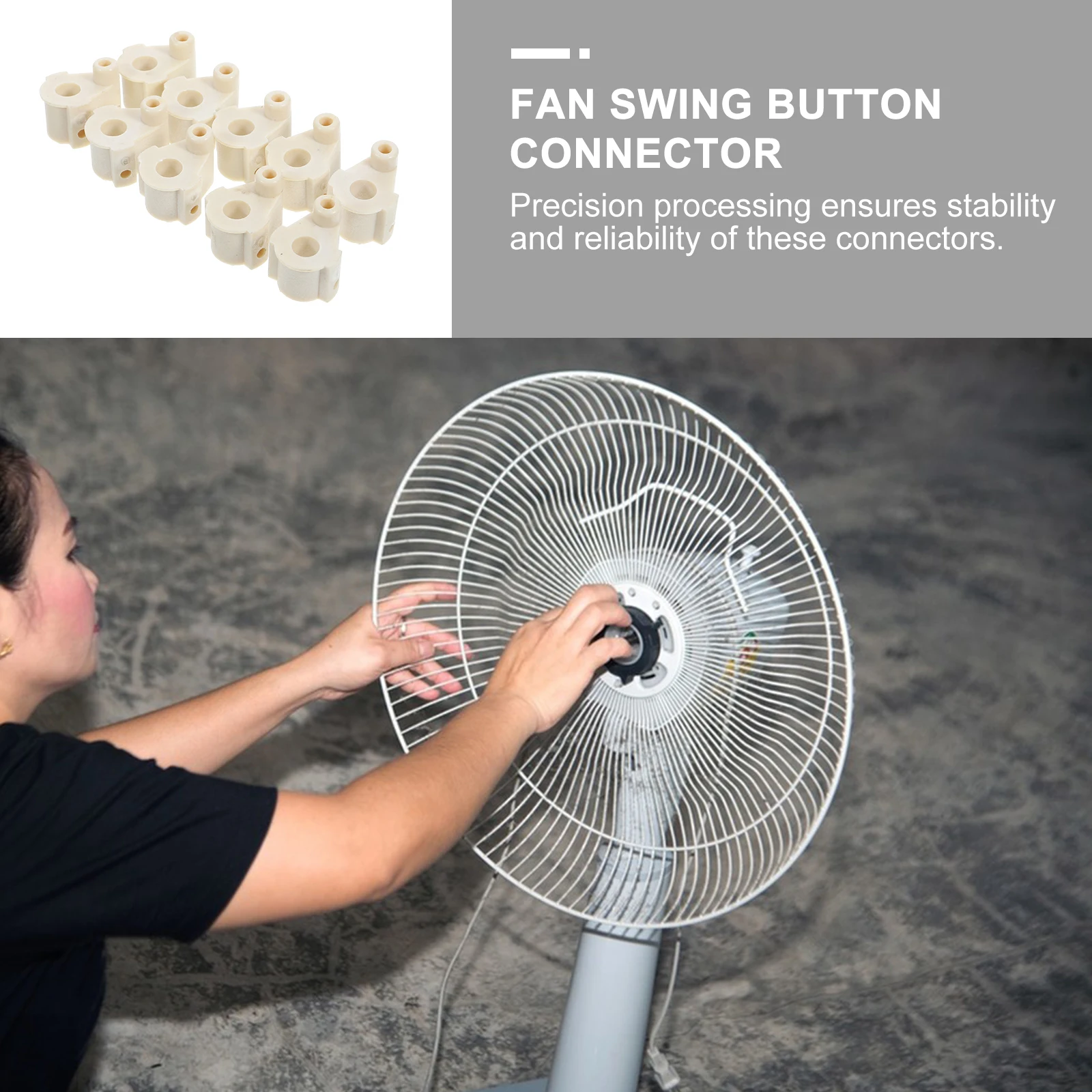 

20Pcs Shaking Head Connector Reliable Synchronous Button Durable ABS Electric Fan Accessories Connection Button