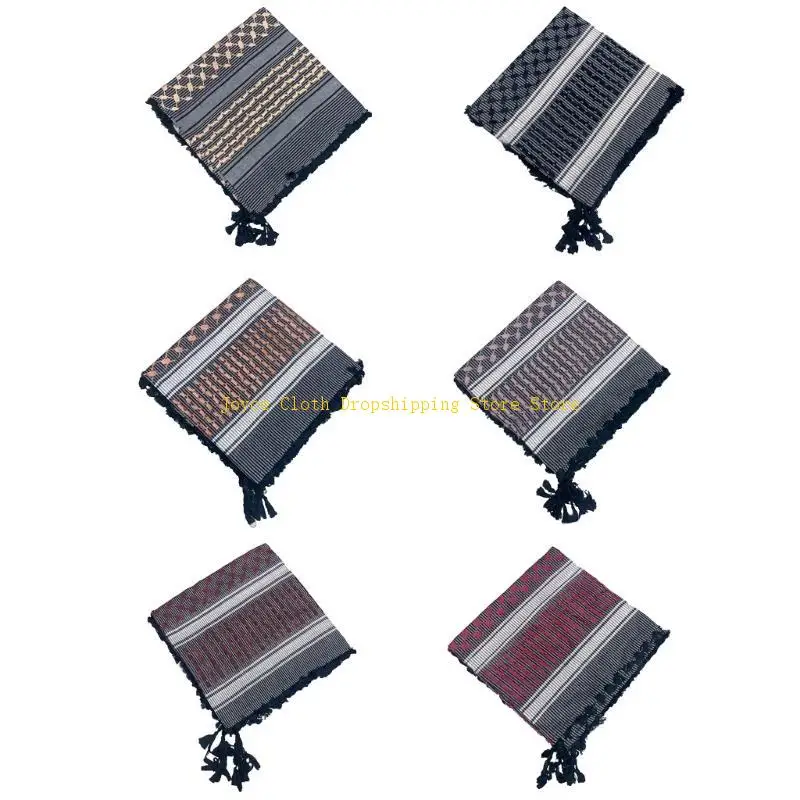 

Arabian Shemagh Neckwrap Arab Scarf Desert Headscarf Dustproof Face Cover Scarf 10CD