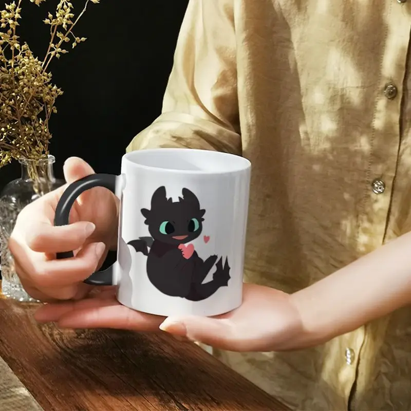 

How To Train Your Dragon 2 Night Fury Color Changing Mug Luxury American Style Ceramic Cup Collectible Movie Merch Gift for Fans