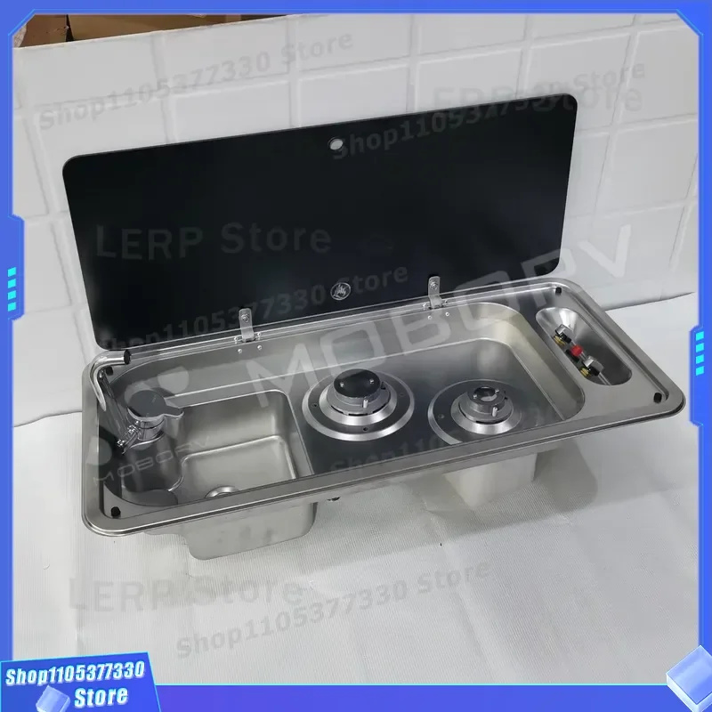 2025 MOBORV Campervan Conversion Kit with Dual Gas Oven and Sink Combo for RV Van Life Mobile Home Kitchen Upgrade