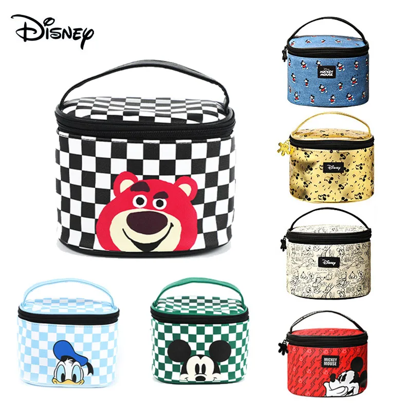 2024 Original Disney Mickey Mouse Female Makeup Storage Bag Portable Makeup PU Storage Bag Large Capacity Home Travel Portable