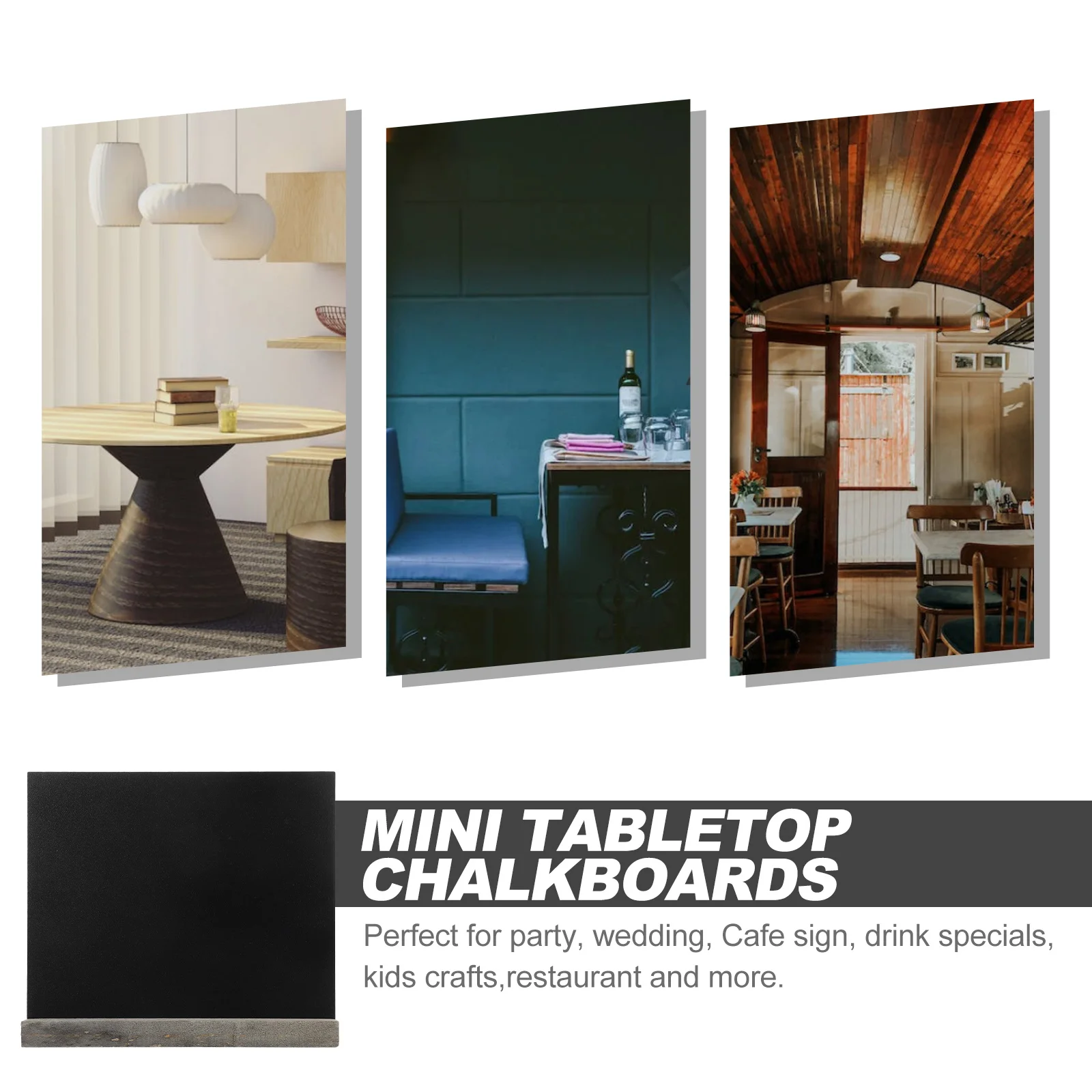 

8Pcs Mini Tabletop Chalkboards Wooden Framed Small Blackboard Easy Clean Removable Board for Restaurant Cafe Drink Specials