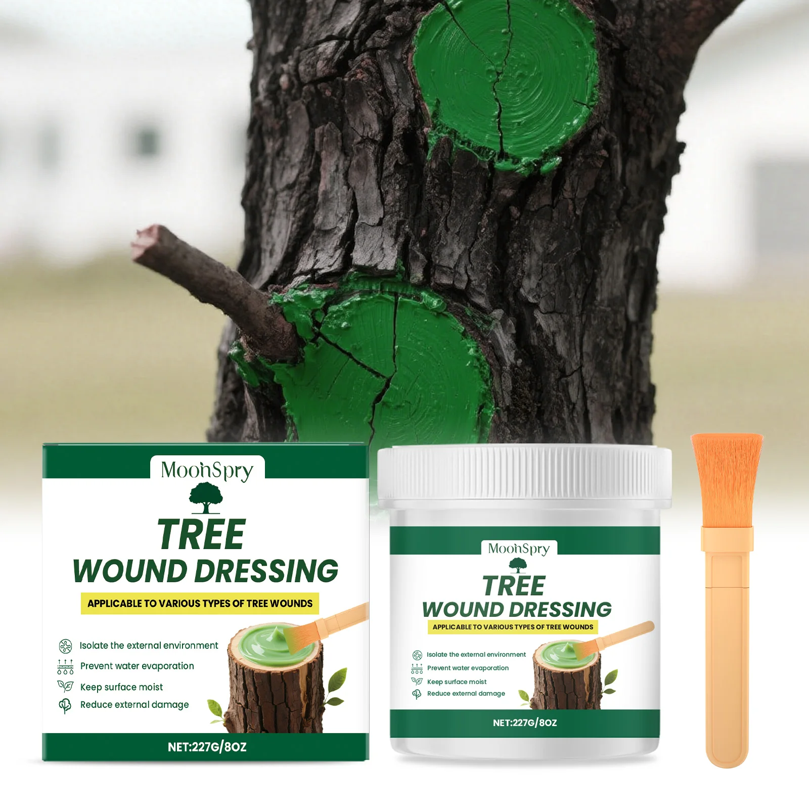

MoonSpry Plant Wound Healing Agent is a Mild Formula That Prevents Harm, Insects, and is Resistant to Rainwater Erosion.