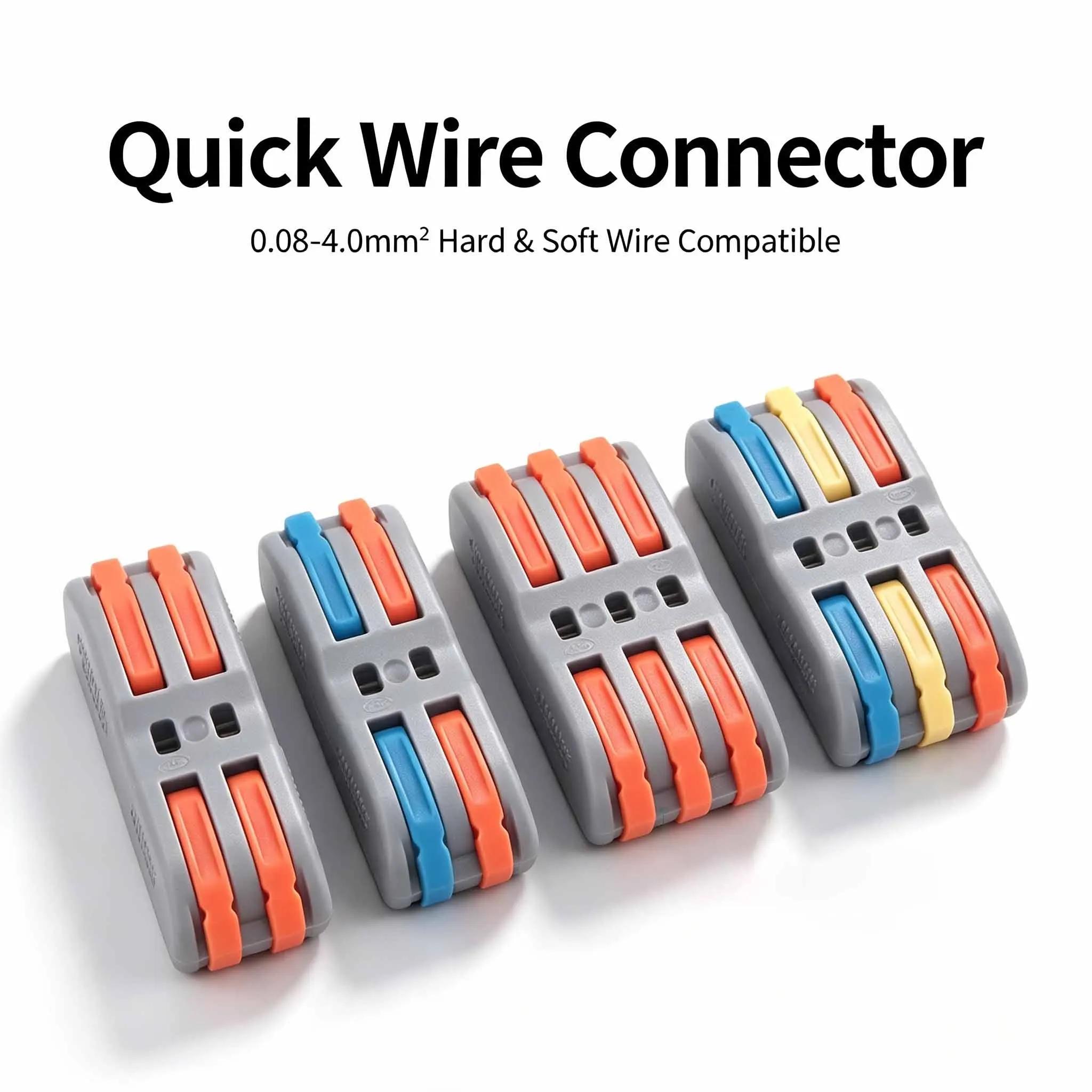 Push‑in Wire Terminal Block Fast Universal Compact Electrical Connector for LED Cable Butt Splice Wiring Conductor