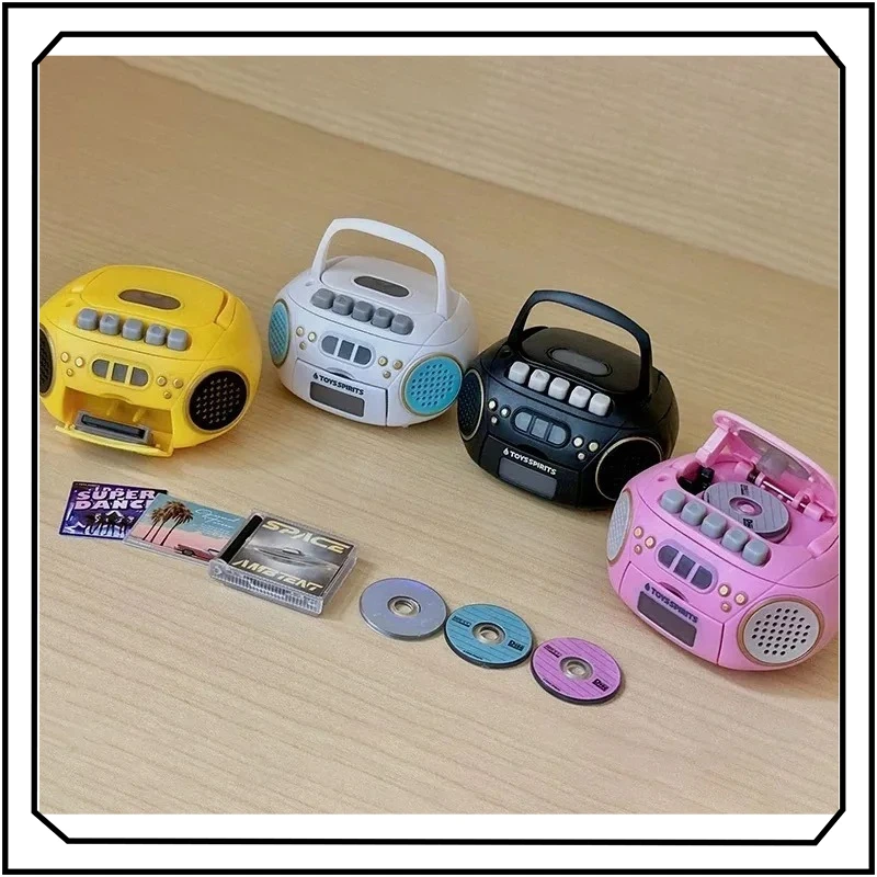 

Recording CD Player Gashapon Cute Cartoon Mini Retro Recorder Action Figure Model Toys Gifts