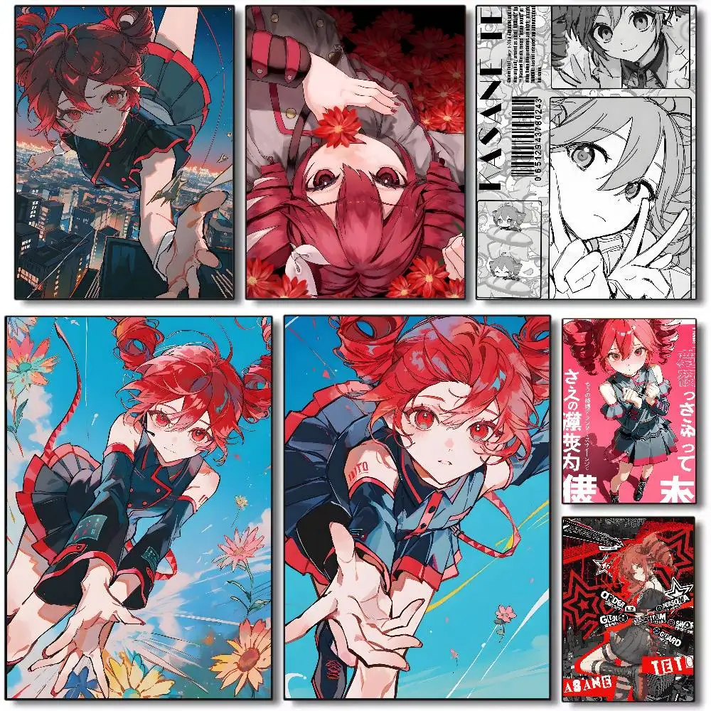 Niedliches Anime K-Kasane T-Teto Poster, Kunstdruck auf Leinwand, HD-Druck, ästhetisches Papier, Wandkunst für Wohnzimmer, Bar, modische Heimdekoration