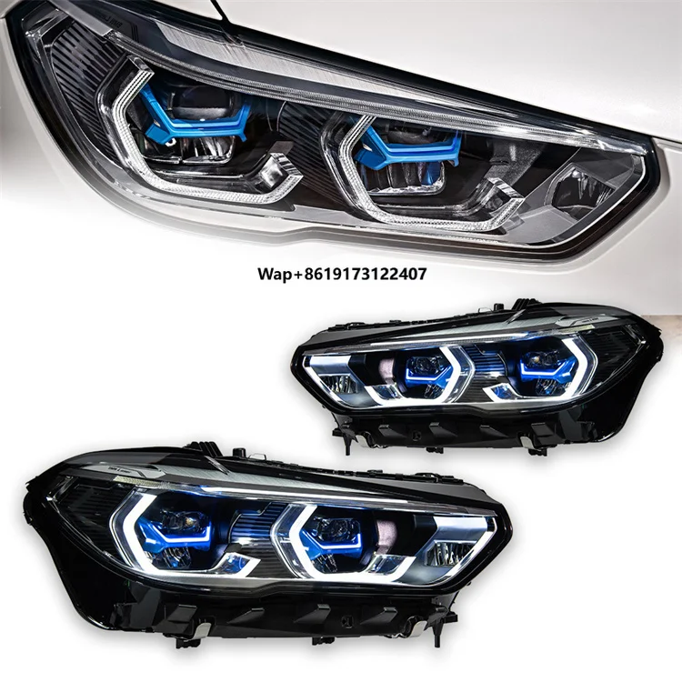 

Veidt подходит для 19-22 X5, фара в сборе G05, модифицированная золотистая глаз, синяя рамка, светодиодные дневные ходовые огни, передняя фара