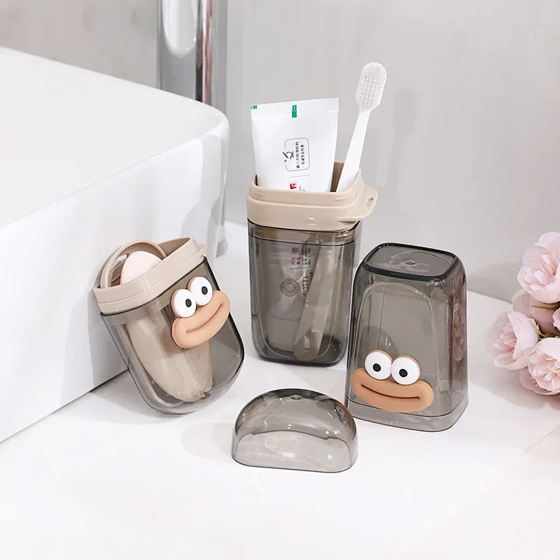 Portable Toothbrush Cup Travel Toothpaste Holder Storage Box Organizer Travel Toiletries Storage Soap Cup Bathroom  Accessories