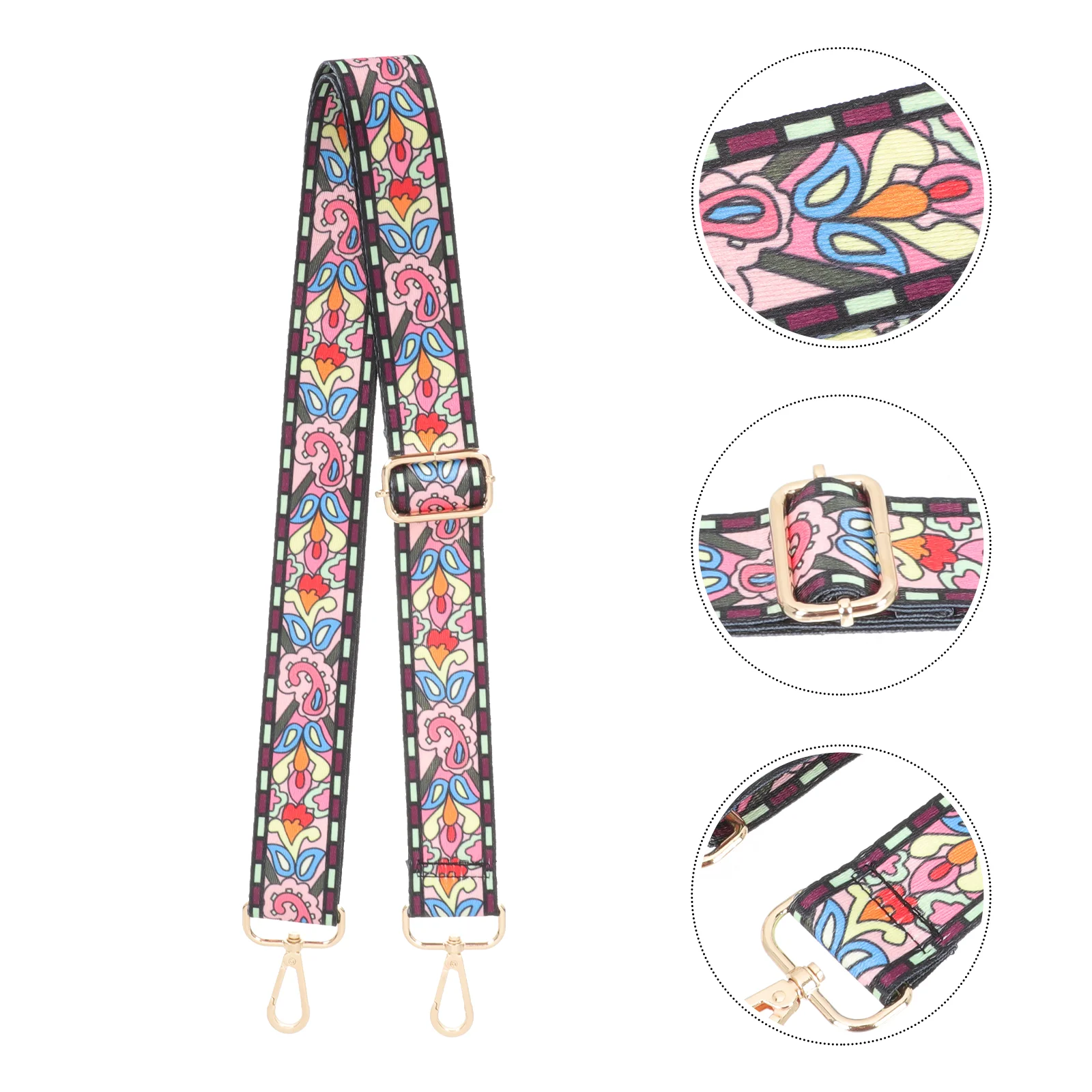 Banjo Strap Embroidered Belt Polyester Guitar for Kids Vintage Straps Floral Printed