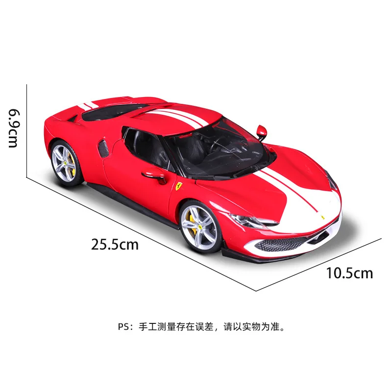 Bburago 1:18 Ferarri 296 GTB coche modelo Ferrari 296 GTB Assetto Fiorano coche de aleación FERRARI coche deportivo fundido a presión juguete para regalo de carreras